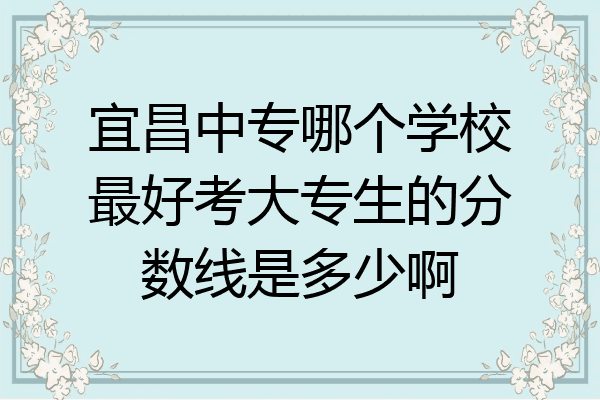宜昌中专哪个学校最好考大专生的分数线是多少啊