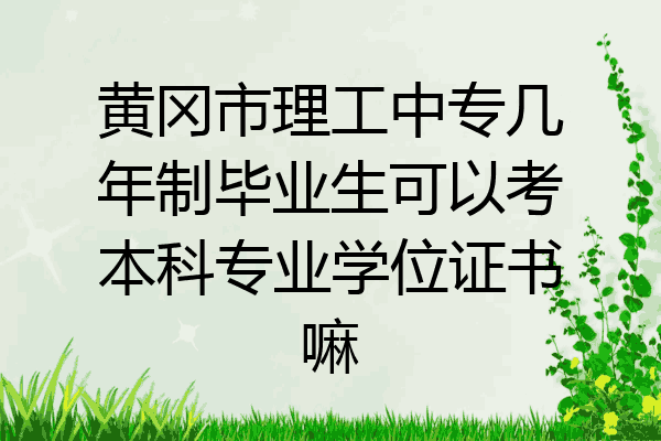 黄冈市理工中专几年制毕业生可以考本科专业学位证书嘛