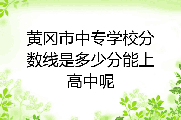黄冈市中专学校分数线是多少分能上高中呢