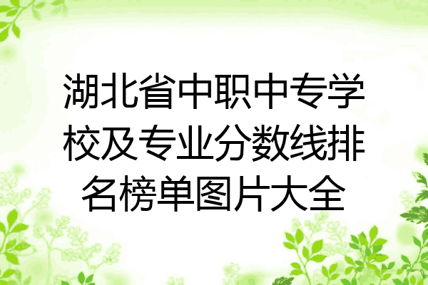 湖北省中职中专学校及专业分数线排名榜单图片大全