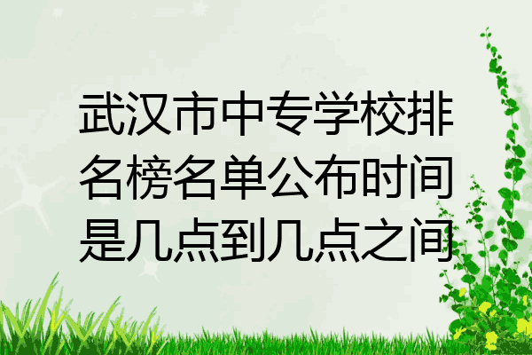 武汉市中专学校排名榜名单公布时间是几点到几点之间