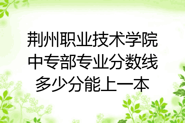 荆州职业技术学院中专部专业分数线多少分能上一本