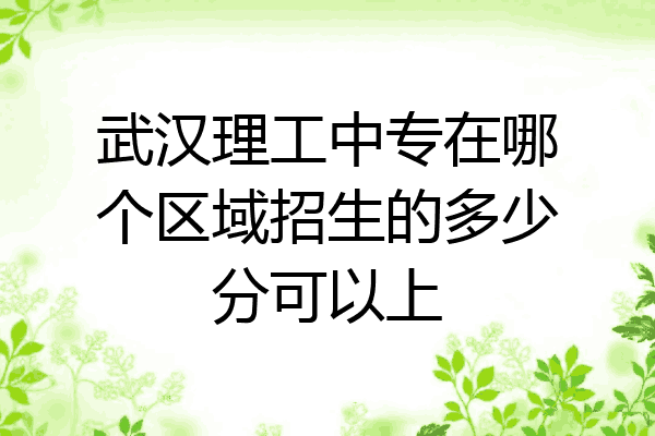 武汉理工中专在哪个区域招生的多少分可以上