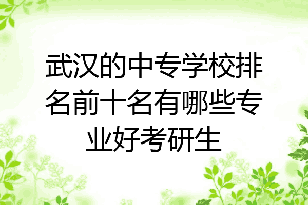 武汉的中专学校排名前十名有哪些专业好考研生