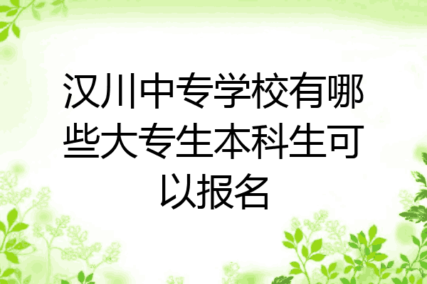 汉川中专学校有哪些大专生本科生可以报名