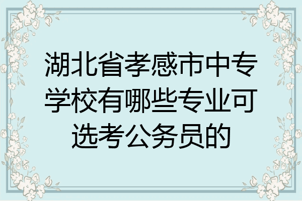 湖北省孝感市中专学校有哪些专业可选考公务员的