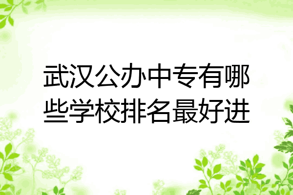 武汉公办中专有哪些学校排名最好进