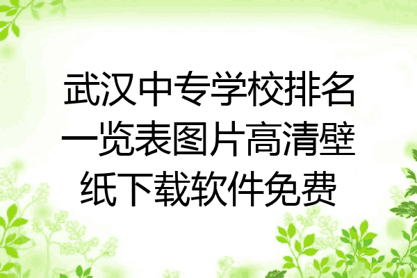 武汉中专学校排名一览表图片高清壁纸下载软件免费