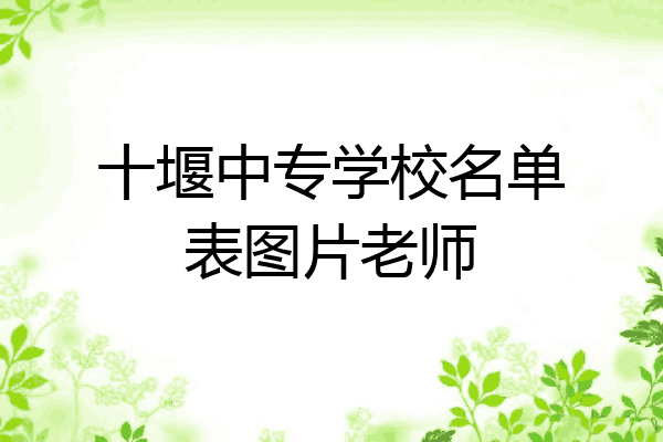 十堰中专学校名单表图片老师