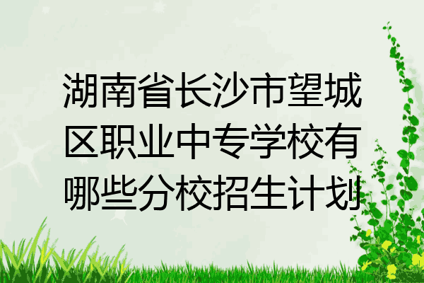 湖南省长沙市望城区职业中专学校有哪些分校招生计划