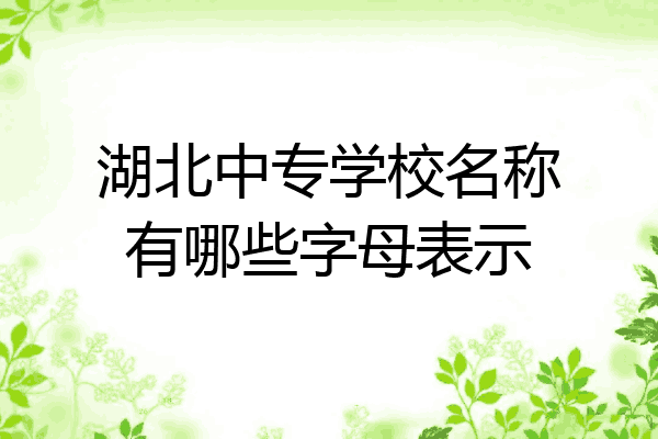 湖北中专学校名称有哪些字母表示