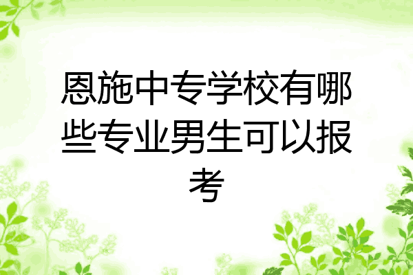 恩施中专学校有哪些专业男生可以报考