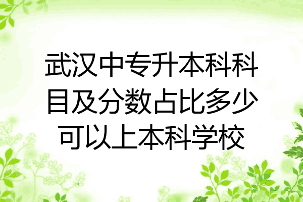 武汉中专升本科科目及分数占比多少可以上本科学校