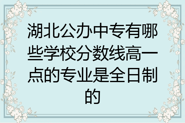 湖北公办中专有哪些学校分数线高一点的专业是全日制的