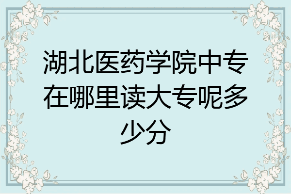 湖北医药学院中专在哪里读大专呢多少分