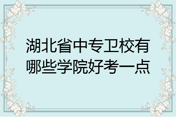 湖北省中专卫校有哪些学院好考一点