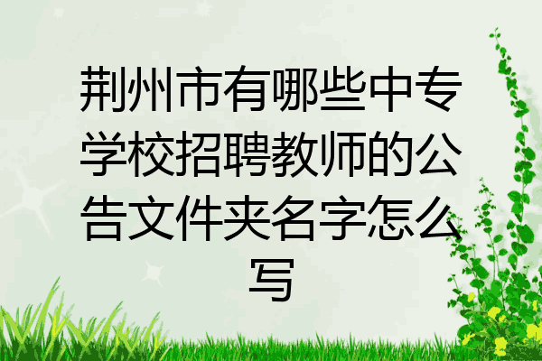 荆州市有哪些中专学校招聘教师的公告文件夹名字怎么写