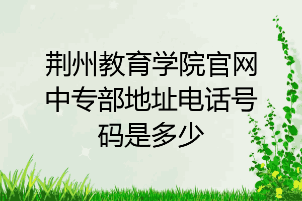 荆州教育学院官网中专部地址电话号码是多少
