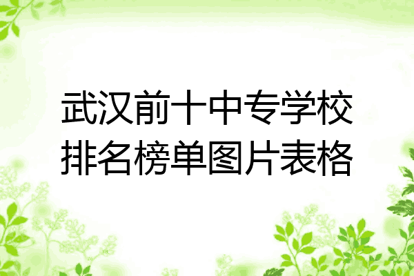 武汉前十中专学校排名榜单图片表格