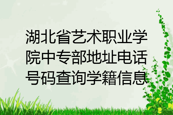 湖北省艺术职业学院中专部地址电话号码查询学籍信息