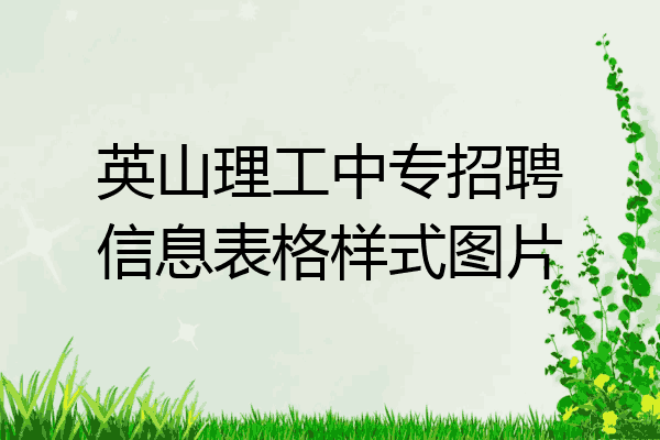 英山理工中专招聘信息表格样式图片