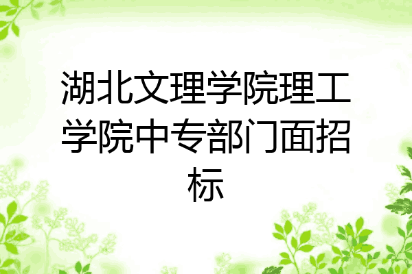 湖北文理学院理工学院中专部门面招标