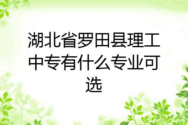 湖北省罗田县理工中专有什么专业可选