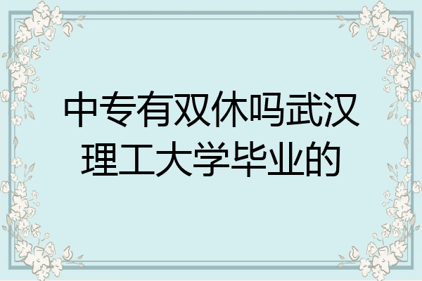 中专有双休吗武汉理工大学毕业的