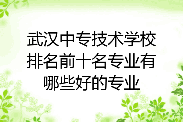 武汉中专技术学校排名前十名专业有哪些好的专业
