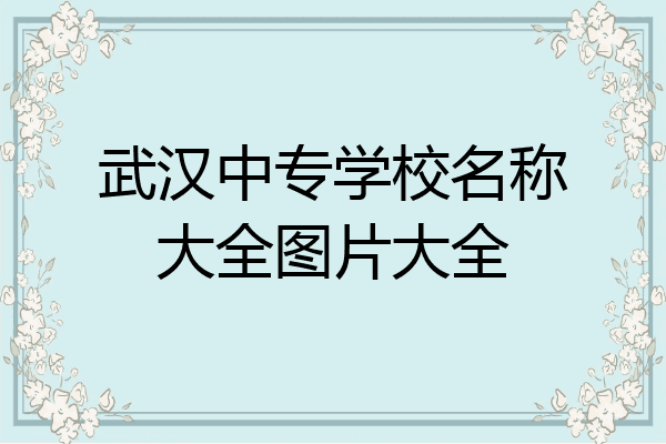 武汉中专学校名称大全图片大全