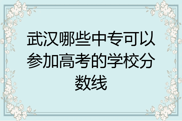 武汉哪些中专可以参加高考的学校分数线