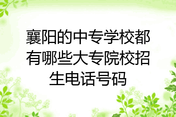 襄阳的中专学校都有哪些大专院校招生电话号码
