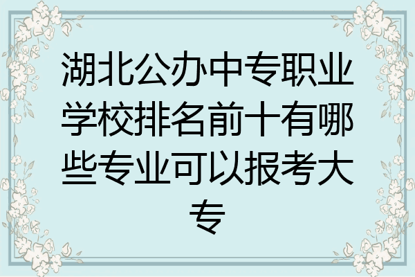 湖北公办中专职业学校排名前十有哪些专业可以报考大专