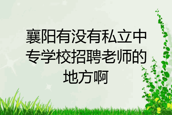 襄阳有没有私立中专学校招聘老师的地方啊
