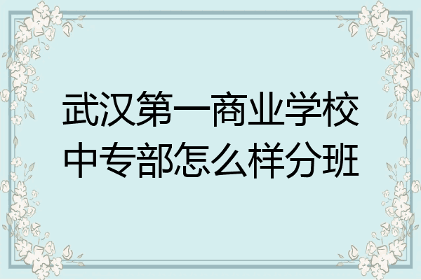 武汉第一商业学校中专部怎么样分班