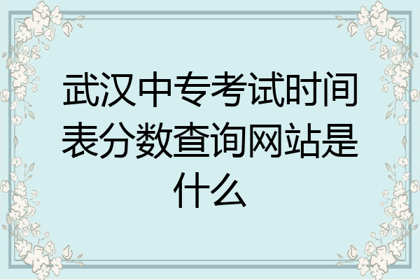 武汉中专考试时间表分数查询网站是什么