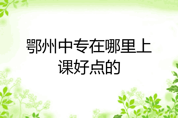鄂州中专在哪里上课好点的