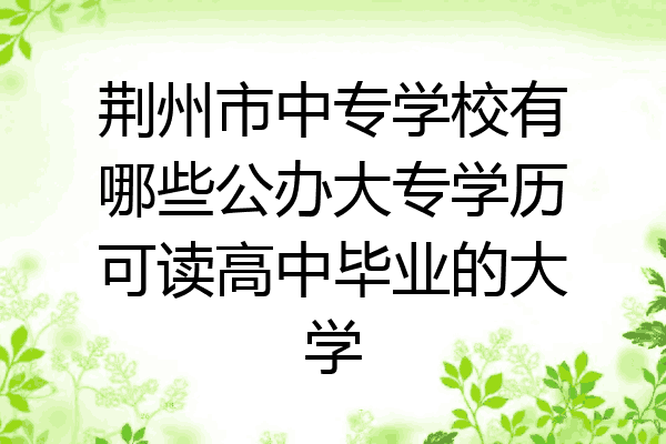荆州市中专学校有哪些公办大专学历可读高中毕业的大学