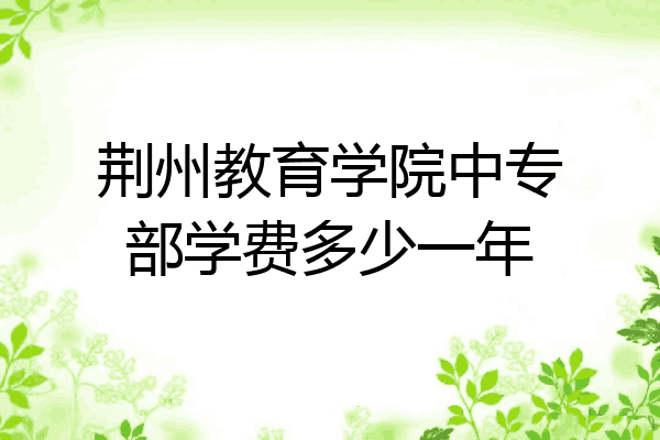 荆州教育学院中专部学费多少一年