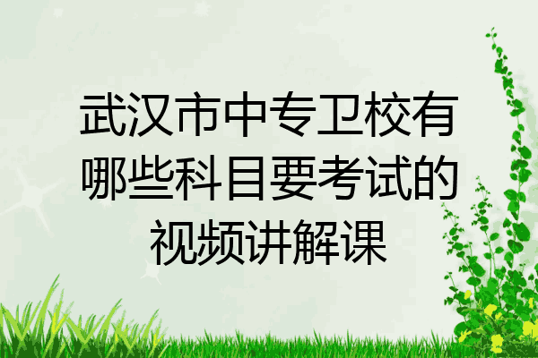 武汉市中专卫校有哪些科目要考试的视频讲解课