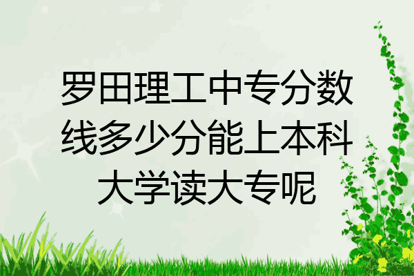 罗田理工中专分数线多少分能上本科大学读大专呢