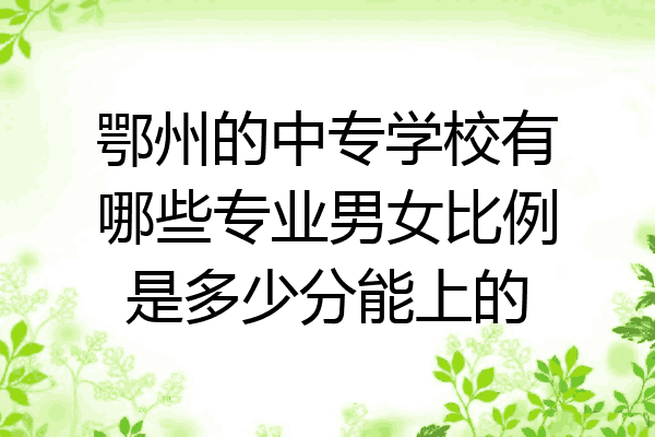 鄂州的中专学校有哪些专业男女比例是多少分能上的