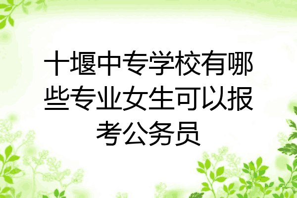 十堰中专学校有哪些专业女生可以报考公务员