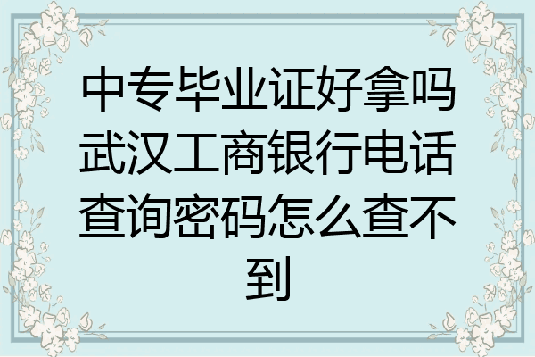 中专毕业证好拿吗武汉工商银行电话查询密码怎么查不到