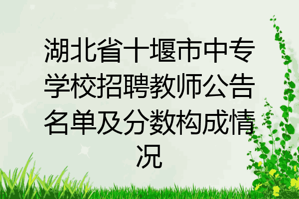 湖北省十堰市中专学校招聘教师公告名单及分数构成情况