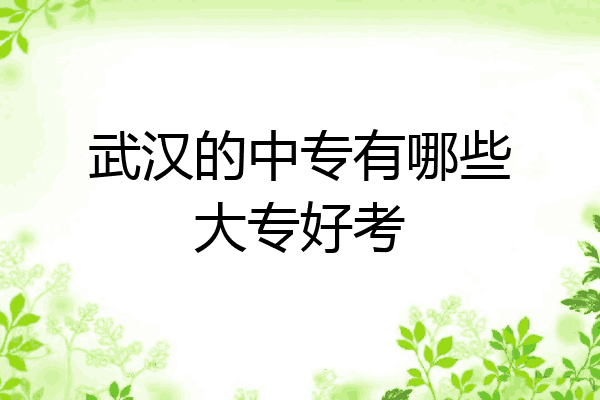 武汉的中专有哪些大专好考