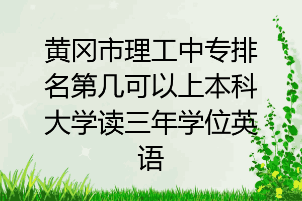 黄冈市理工中专排名第几可以上本科大学读三年学位英语