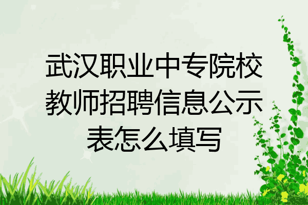 武汉职业中专院校教师招聘信息公示表怎么填写