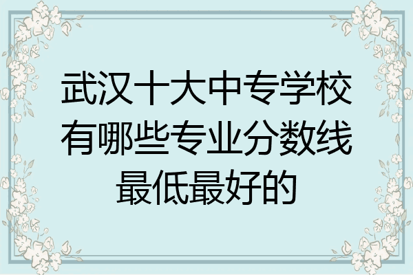 武汉十大中专学校有哪些专业分数线最低最好的