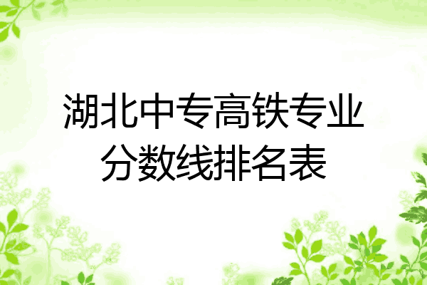 湖北中专高铁专业分数线排名表